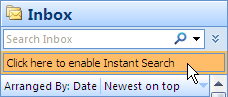 Microsoft Outlook 2007 - Instant Search Prompts